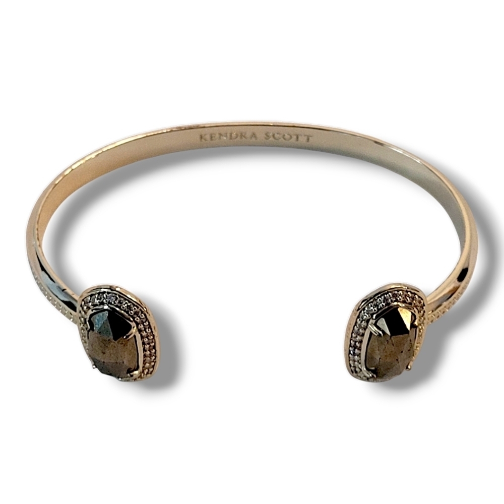 Kendra Scott Erica Pinch Cuff Bracelet In Gold With Pyrite